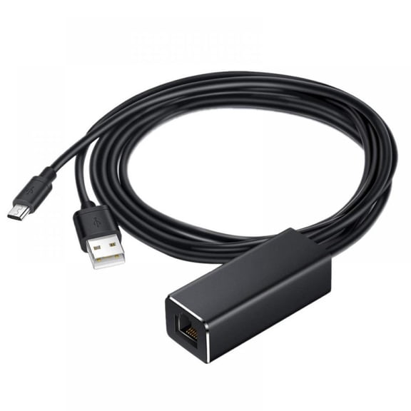 Ethernet Adapter for Fire TV Stick Google Home Mini Mirco USB A to RJ45 Ethernet Adapter with USB A Power Supply Cable