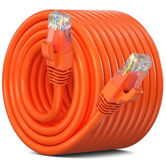Maximm Cat 6 Ethernet Cable 150 ft – High-Speed LAN & Network Patch Cable, 10Gbps, 550 MHz, Orange UTP Cord – Gold-Plated RJ45 Connectors
