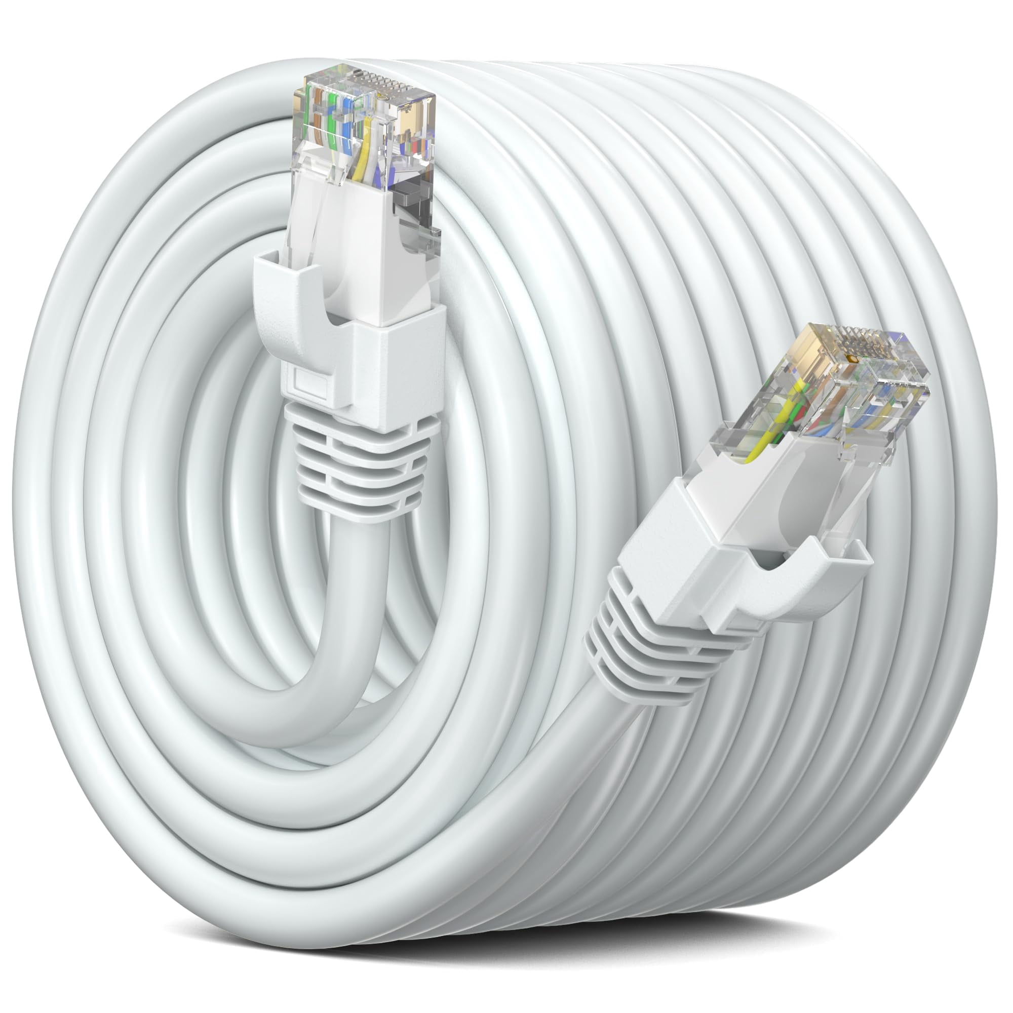 Maximm Cat 6 Ethernet Cable 150 Ft,Cat6 Cable, LAN Cable, Internet Cable, Patch Cable and Network Cable - UTP (White) 150 Feet ethernet Cord