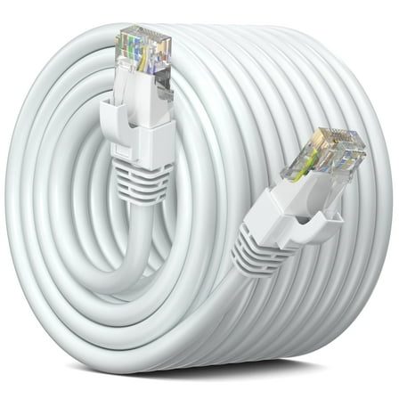 Ethernet Cable 200 ft CAT6 High Speed Internet Network LAN Patch Cable Cord (200 feet, White)