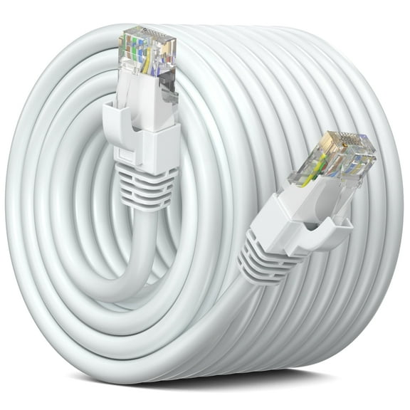 Ethernet Cable 200 ft CAT6 High Speed Internet Network LAN Patch Cable Cord (200 feet, White)