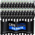 thumbnail image 1 of Cat 6 Ethernet Cable 20 Ft, 100% Pure Copper, Cat6 Cable (24 Pack) LAN Cable, Internet Cable, Patch Cable and Network Cable - UTP (Black) 20 Feet, 1 of 7