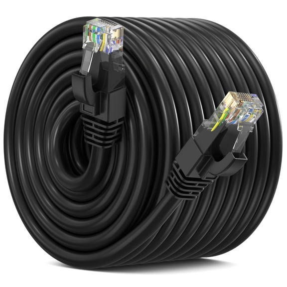 Maximm Cat 6 Ethernet Cable - 250 ft High-Speed LAN, Internet, Patch, and Network Cable - UTP, 10Gbps, 550MHz Ethernet Cord - Black