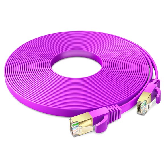 Ethernet Cable 25ft, (Purple) - Cat7 High-Speed LAN Cords for Gaming, Streaming, Router, Modem, PC, PS5, Xbox - Slim & Durable Design (25 Feet)