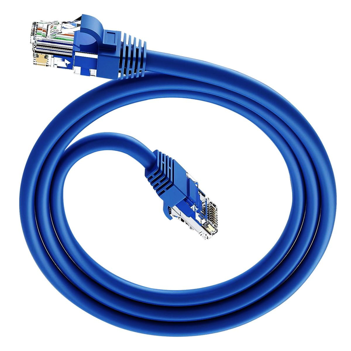 Ethernet Cable 3 ft Long Cat 6 Computer Internet Patch Cord High Speed WiFi RJ45 for Gaming Indoor Outdoor Use - ET 3FT Blue