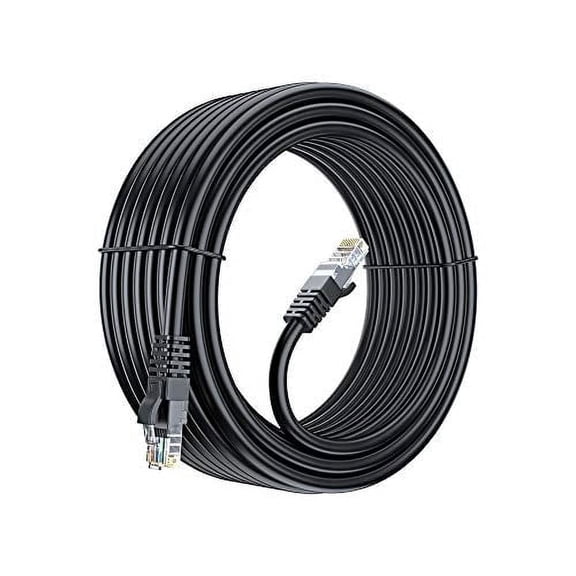 Cat 6 Ethernet Cable 30 Ft, 100% Pure Copper, Cat6 Cable LAN Cable, Internet Cable, Patch Cable and Network Cable - UTP (Black) 30 Feet