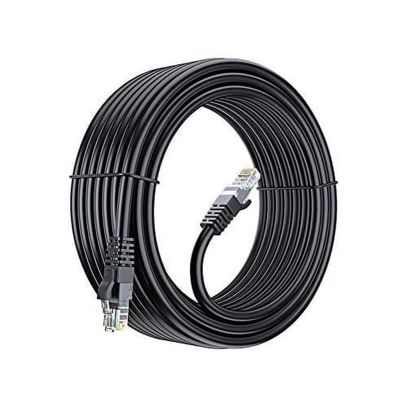 Cat 6 Ethernet Cable 30 Ft, 100% Pure Copper, Cat6 Cable LAN Cable, Internet Cable, Patch Cable and Network Cable - UTP (Black) 30 Feet