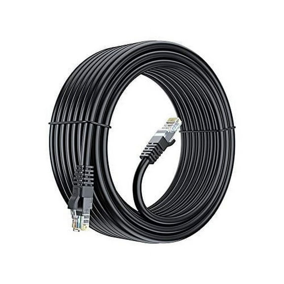 Cat 6 Ethernet Cable 30 Ft, 100% Pure Copper, Cat6 Cable LAN Cable, Internet Cable, Patch Cable and Network Cable - UTP (Black) 30 Feet