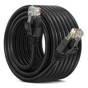 Maximm Cat 6 Ethernet Cable 30 ft   High-Speed LAN & Network Patch Cable, 10Gbps, 550 MHz, Black UTP Cord   Gold-Plated RJ45 Connectors