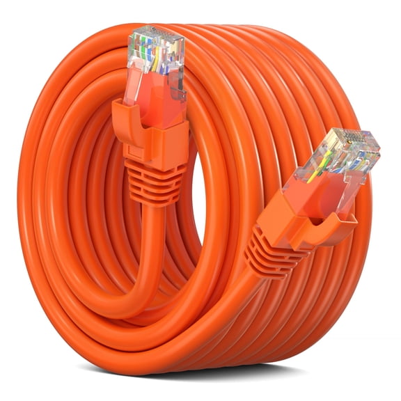 Maximm Cat 6 Ethernet Cable - 50 ft High-Speed LAN, Internet, Patch & Network Cable - UTP, 10Gbps, 550MHz - Orange