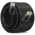 thumbnail image 1 of Maximm Cat 6 Ethernet Cable 75 ft – High-Speed LAN & Network Patch Cable, 10Gbps, 550 MHz, Black UTP Cord – Gold-Plated RJ45 Connectors, 1 of 8