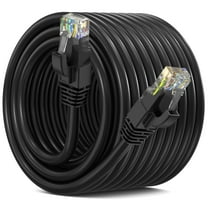 Ethernet Cable 75 ft CAT6 High Speed Internet Network LAN Patch Cable Cord (75 feet, Black)
