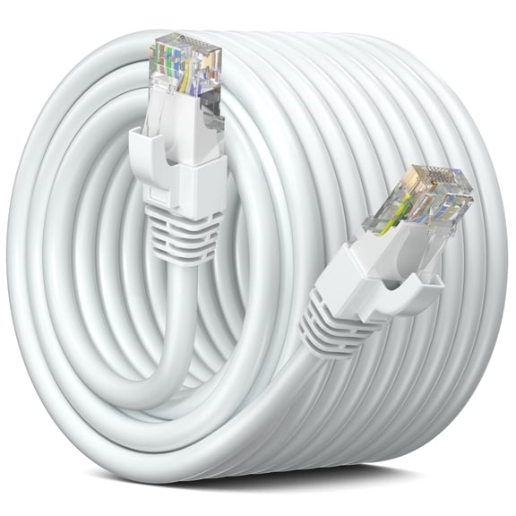 Maximm Cat 6 Ethernet Cable 75 Ft,Cat6 Cable, LAN Cable, Internet Cable, Patch Cable and Network Cable - UTP (White) 75 Feet ethernet Cord