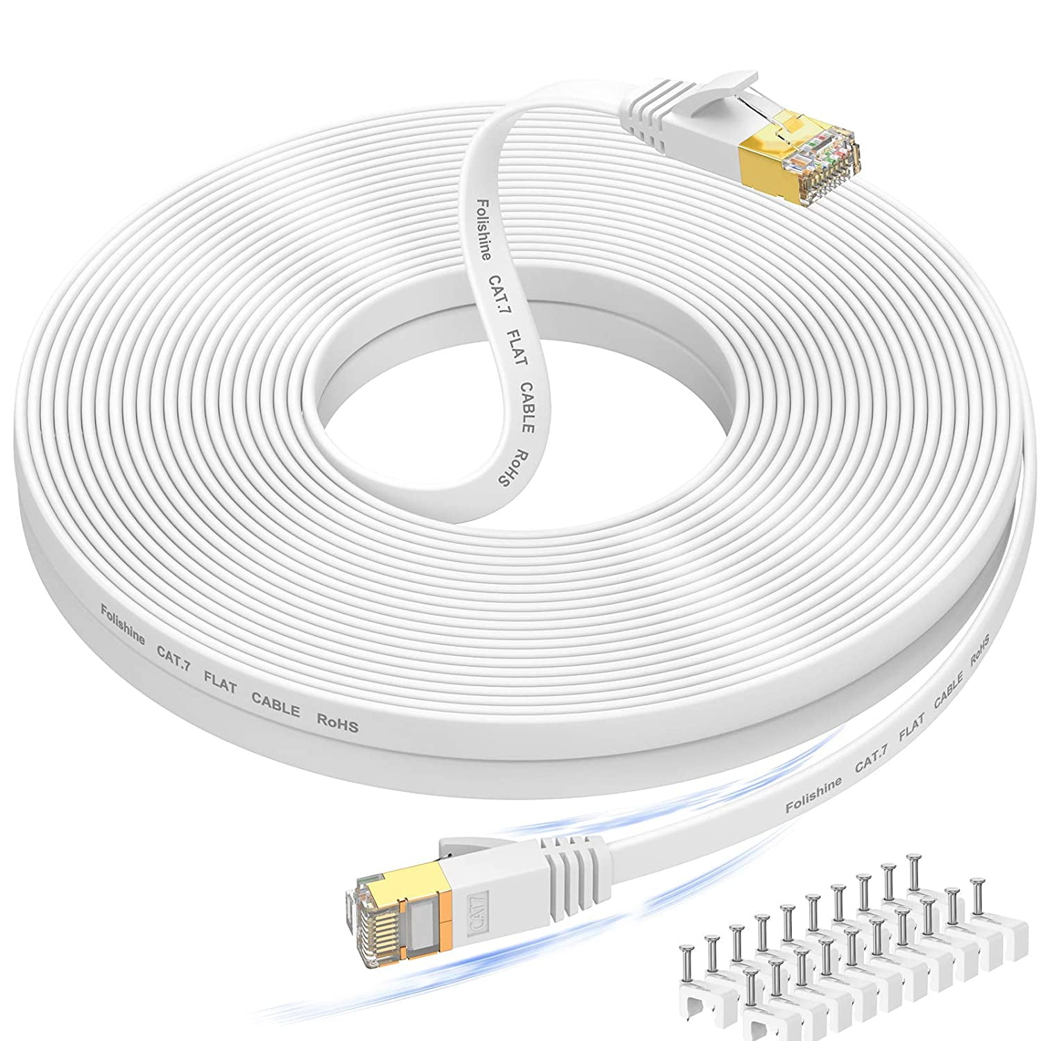 Cable 75 ft, Supports Cat 8/ Cat 7 Standard High Speed Flat