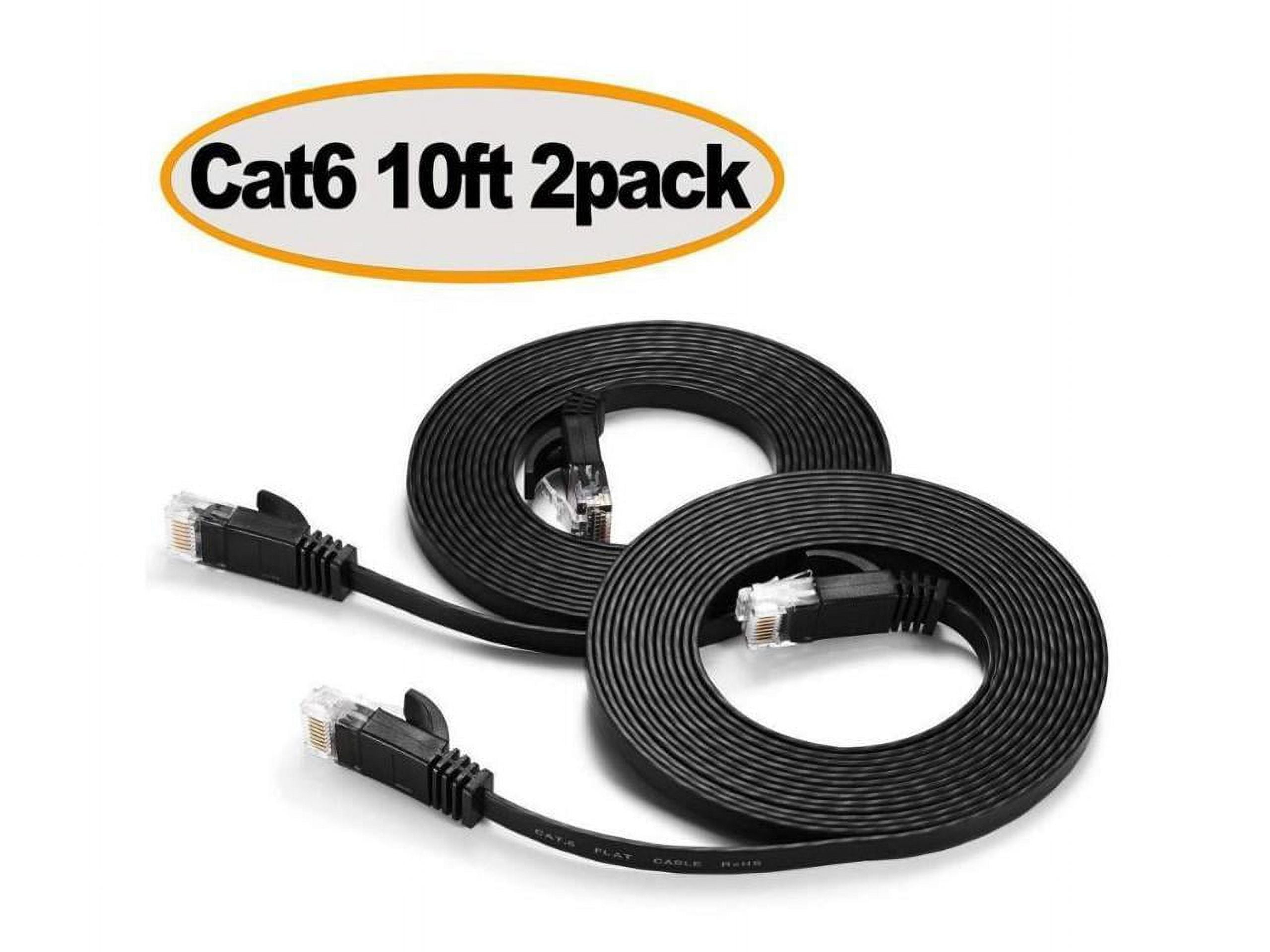 Cable Cat 6 Flat 10 ft Short Cat6 Network Patch Cable with