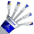 thumbnail image 1 of Ethernet Cable Cat 7, 12 ft, 5 Pack,Easy-Hide Flat Super-Durable White Braided Network LAN Internet Cable/Cord, Ethernet Patch Cable, 1 of 6