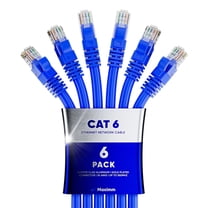 Maximm Cat6 Ethernet Cable 6-Pack 1.5 ft – CCA LAN Network Patch Cords, RJ45, Blue