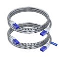 thumbnail image 1 of Cat 6 Ethernet Cable 1 ft, Braided Network Cable Cat6 with RJ45 connectors, Gigabit LAN Cable 1000 Mbps High-Speed Internet, White (2 Packs), 1 of 8