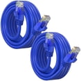 thumbnail image 1 of Maximm Cat 6 Ethernet Cable 10 ft (2-Pack) - High-Speed LAN Cable, Internet Cable, Patch Cable, and Network Cable - UTP, 10Gbps, 550MHz Ethernet Cord - Blue, 1 of 8