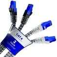 thumbnail image 1 of Ethernet Cable & Cat6 Network Cable,10 ft, Super-Durable Black and White Braided LAN Rj45 Internet Cable/Cord, High Speed Cat6 Ethernet Cable (2 Pack), 1 of 8