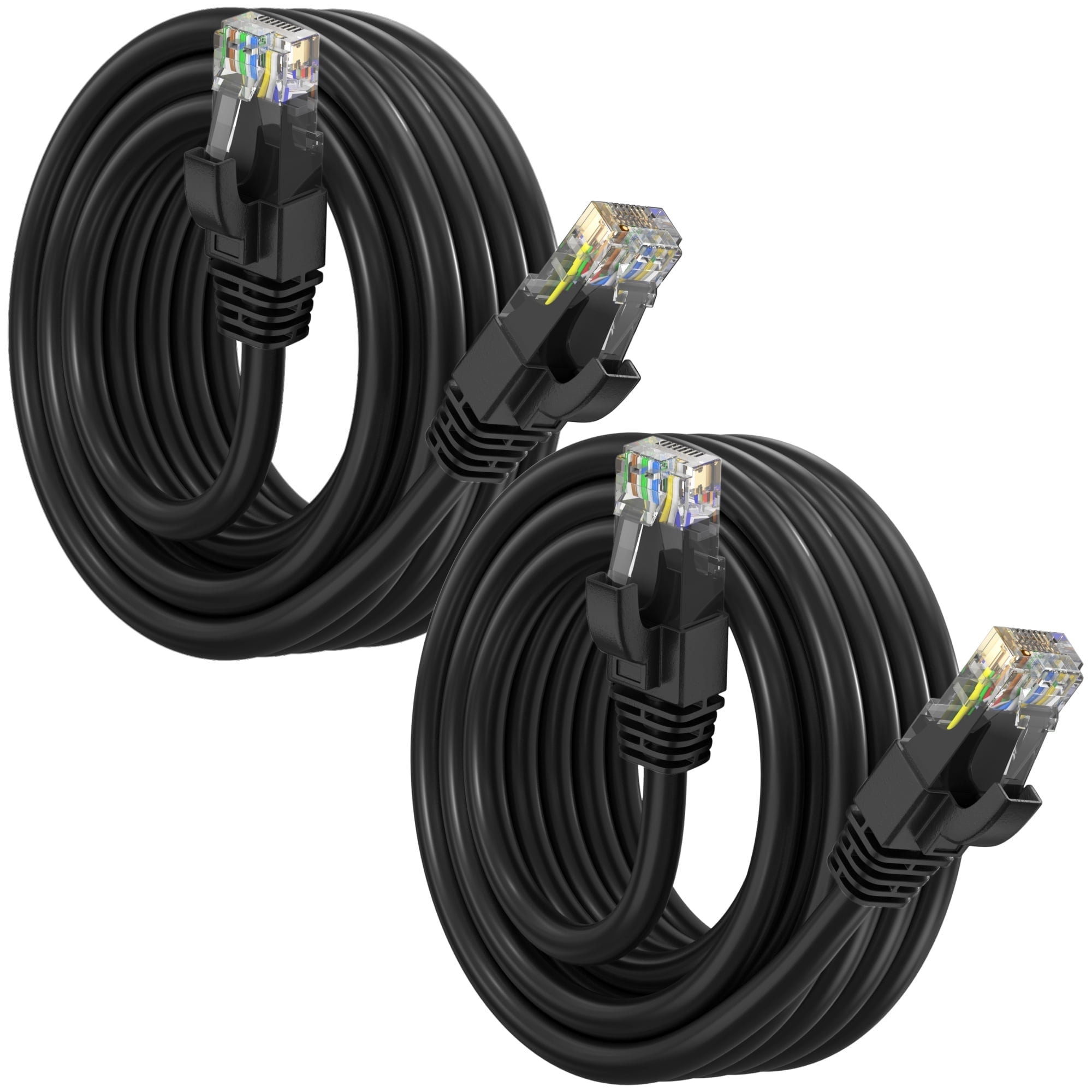 Networking Cords Maximm Cat6 Ethernet Cable 2-Pack 12 ft – CCA LAN Network Patch Cords ...
