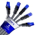 thumbnail image 1 of Cat 6 Ethernet Cable 12 ft, Braided Network Cable Cat6 with RJ45 connectors, Gigabit LAN Cable 1000 Mbps High-Speed Internet, Black (5 Packs), 1 of 8