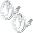 thumbnail image 1 of Maximm Cat 6 Ethernet Cable 3 ft (2-Pack) - High-Speed LAN Cable, Internet Cable, Patch Cable, and Network Cable - UTP, 10Gbps, 550MHz Ethernet Cord - White, 1 of 8