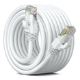 thumbnail image 1 of Maximm Cat 6 Ethernet Cable 40 ft – High-Speed LAN & Network Patch Cable, 10Gbps, 550 MHz, White UTP Cord – Gold-Plated RJ45 Connectors, 1 of 8