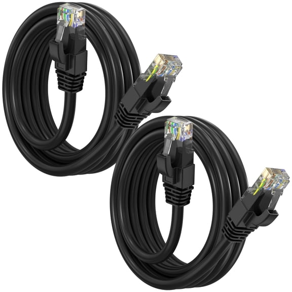 Maximm Cat 6 Ethernet Cable 6 ft (2-Pack) - High-Speed LAN Cable, Internet Cable, Patch Cable, and Network Cable - UTP, 10Gbps, 550MHz Ethernet Cord - Black