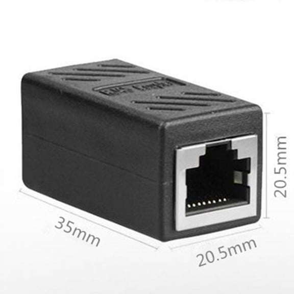 Ethernet Cable Coupler Female to Female Connector for Cat5 Cat6 Cat6a Network Expander High Efficiency RJ45 Adapter Extender Black Plastic 10x5x3cm Easy Installation No Tools Required