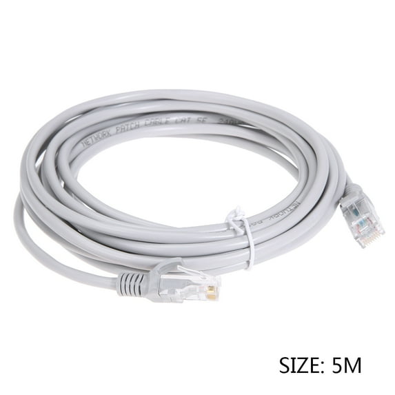 Ethernet Cable High Speed Router Computer Cable with RJ-45 Connector Internet Network Patch Cord For Router, Modem, PS4/5, Xbox, Gaming, Silver (5m)