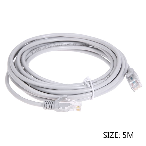 Ethernet Cable High Speed Router Computer Cable with RJ-45 Connector Internet Network Patch Cord For Router, Modem, PS4/5, Xbox, Gaming, Silver (5m)