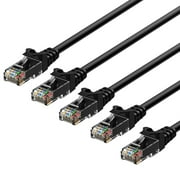 Ethernet Cable, Rankie 5-Pack RJ45 Cat 6 Ethernet Patch LAN Network Cable - 3 Feet Black - R1302B
