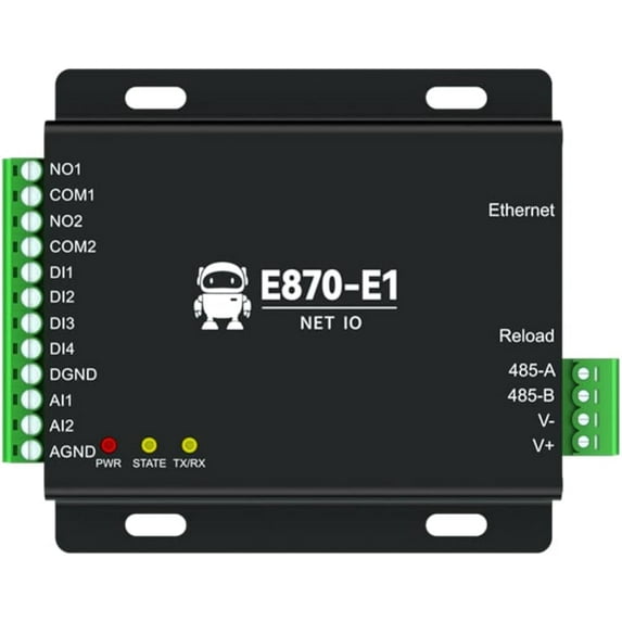 Ethernet Edge Acquisition Gateway IO Controller RS485+4DI+2DO+2AI E870-E1 Remote Control Modbus TCP RTU MQTT DNS