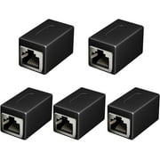 Ethernet Extender, 5 Pack RJ45 Coupler, High Speed Ethernet Coupler Female to Female, in Line Coupler for Cat8 Cat7 Cat6 Cat5 Cable, Long Distance Extend
