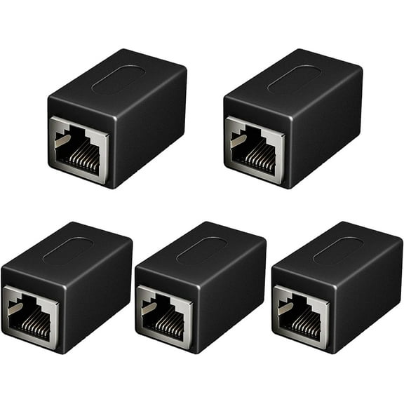 Ethernet Extender, 5 Pack RJ45 Coupler, High Speed Ethernet Coupler Female to Female, in Line Coupler for Cat8 Cat7 Cat6 Cat5 Cable, Long Distance Extend