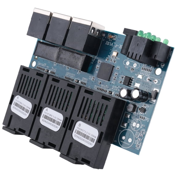 Ethernet Fiber Switch 100M PCBA Board Optic Media Converter 20Km 3 Fiber 3 RJ45 xc7890