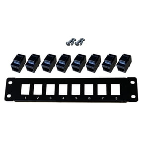 Ethernet Patch Panel Cat6 8 Port RJ45 Wall & Rack Mount Keystone Jack Module