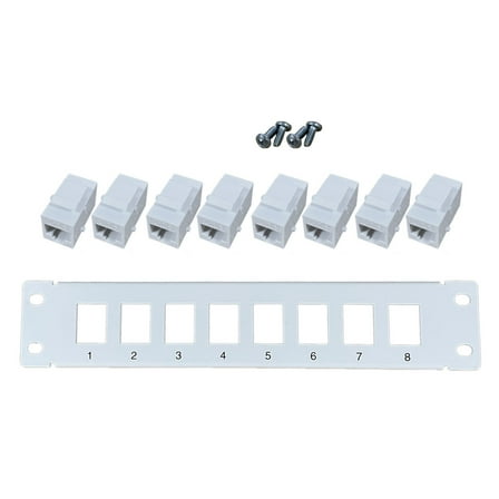 Ethernet Patch Panel Cat6 8 Port RJ45 Wall & Rack Mount Keystone Jack Module