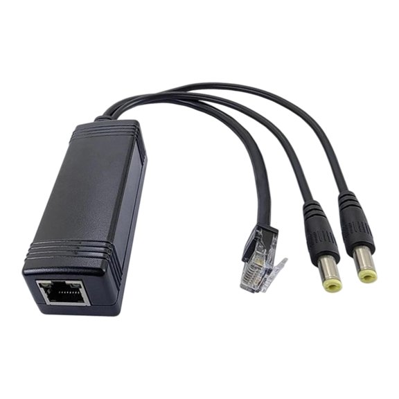 Ethernet Power Splitter RJ45 to 5.5X2.1Mm Output for Access Points, Compact Inline PoE Adapter Housing Unit