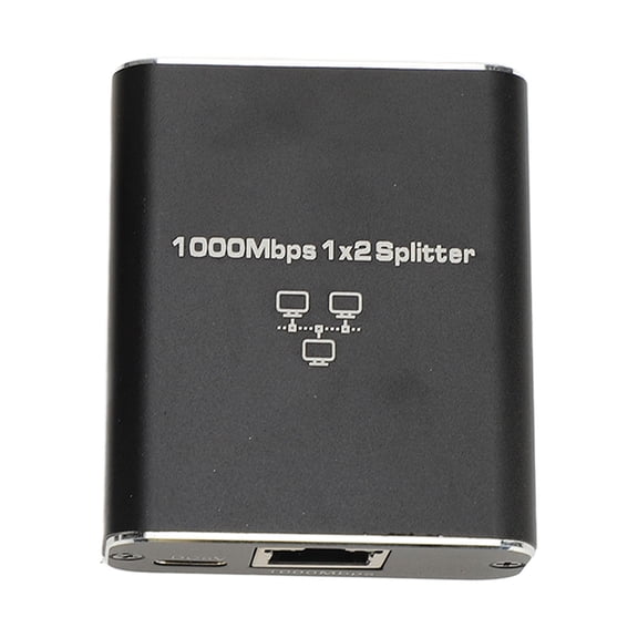 Ethernet Splitter 1 to 2, 1000Mbps Gigabit RJ45 LAN Splitter with USB Power Cable for Cat5 Cat6 Cat7 Cat8 Cables