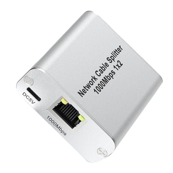 Ethernet Splitter 1 to 2 High Speed Gigabit Ethernet Switch 2 Port Internet RJ45 LAN Splitter for Cat5/6/7/8 Cable