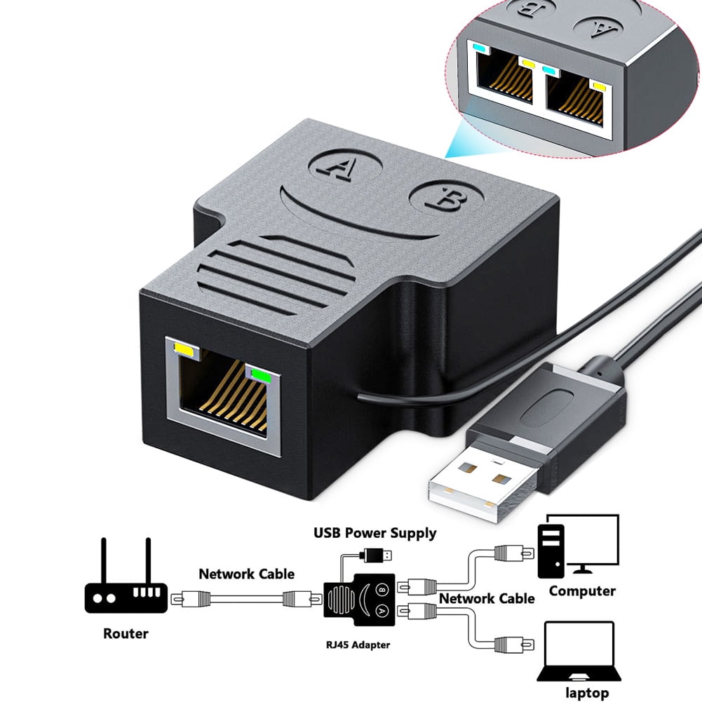 Splitter 100Mbps, 1 Male To 2 Female Two Devices