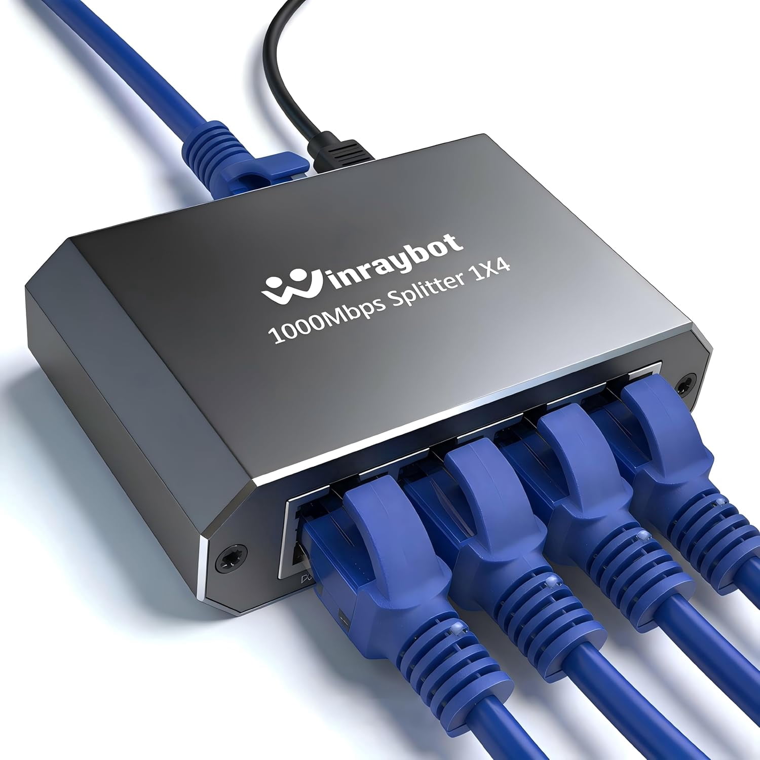 Ethernet Splitter, ethernet hub 4 Port gigabit,Ethernet Splitter 1 to 4,Network hub,Internet Switch 4 Port, Switch (4 Devices Working simultaneously with Gigabit Network)
