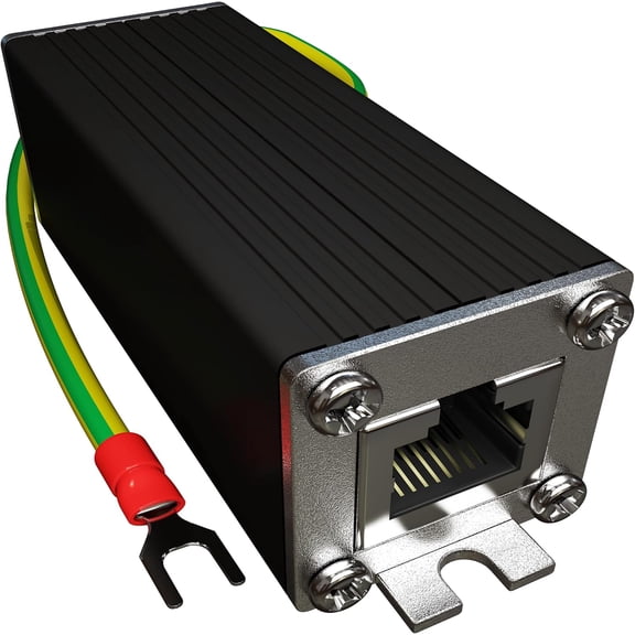 Ethernet Sur Protector / 2.5 Gigabit PoE++ 150W / Gas Dischar Tube + Silicon Avalanche Diode/Mounting Ears/Shielded RJ45 Lightning Suppressor/LAN Network Arrestor /2500 Mbps/ TP325