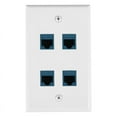 thumbnail image 1 of Quaqdae Ethernet Wall Plate 4 Port Wall Plate Female-Female Compatible with for Cat7/6/6E/5/5E Ethernet Devices -Blue, 1 of 3