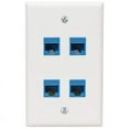 Wall Plate 4 Port for Cat7/6/6E/5/5E Devices Blue