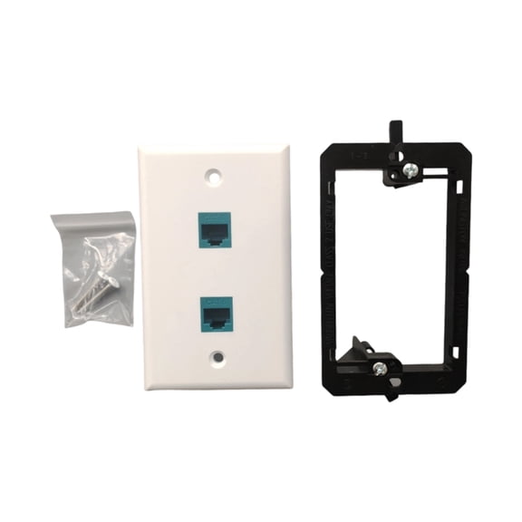 Ethernet Wall Plate Female Pass Through Outlet Panel for Networks Connectors Single/Double Port Cable Wall Plate
