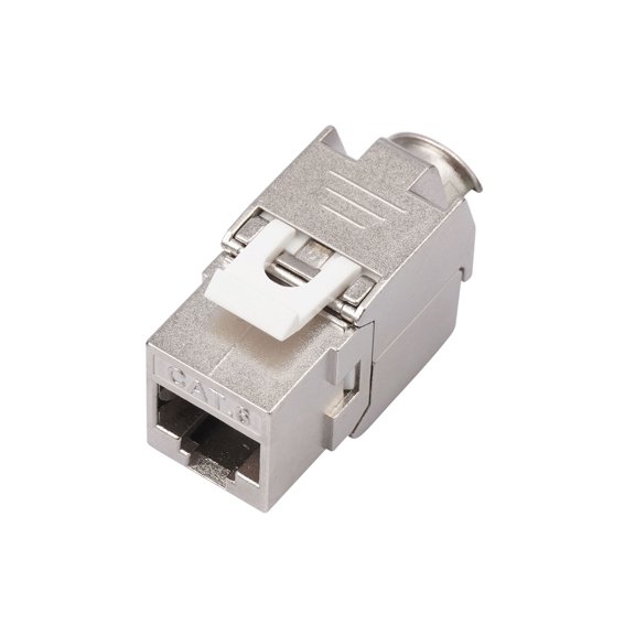 Ethernet Wall Port Coupler Module, Shielded RJ45 Female Keystone Connector with Orderly Cable Termination Support