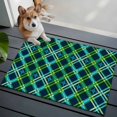 thumbnail image 1 of Ethic Texture Front Door Rugs 2x3 ft Green Blue Geometric Black Plaid Vintage Small Rug for Entryway Non Slip Washable Bathroom Door Mat Absorbent Floor Mat for Indoor Entrance, 1 of 9